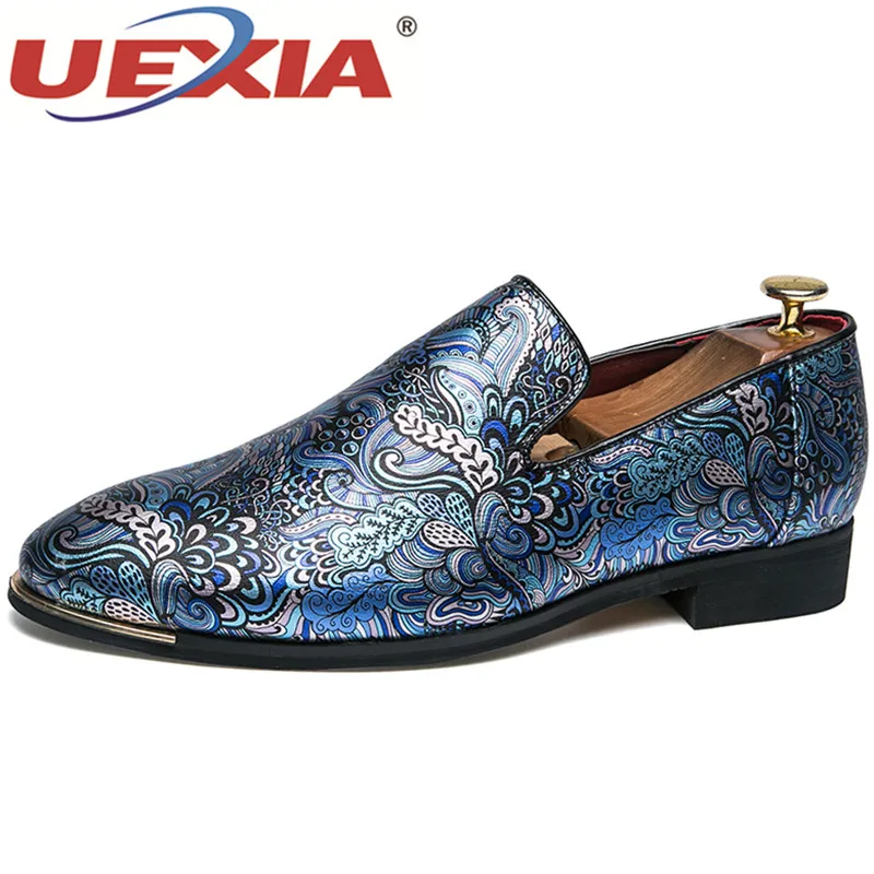 

UEXIA New Fashion Men Shoes Genuine Leather Colorful Oxfords Wedding Party Men's Business Casual Gentleman Shoes Dress Shoes