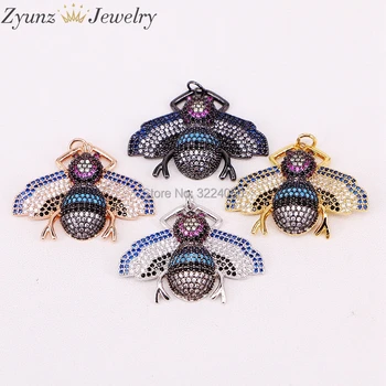 

5PCS AZYZ302-5800 New Design Classic Insect Shape Necklace Pendant Electroplate and Micro Pave CZ Trendy Pendant