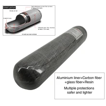 AC102 Pcp Air Tank Mini 2L 4500Psi Carbon Fiber Pcp Airgun High Pressure Paintball Cylinder Pcp Gauge Compressed Air Acecare