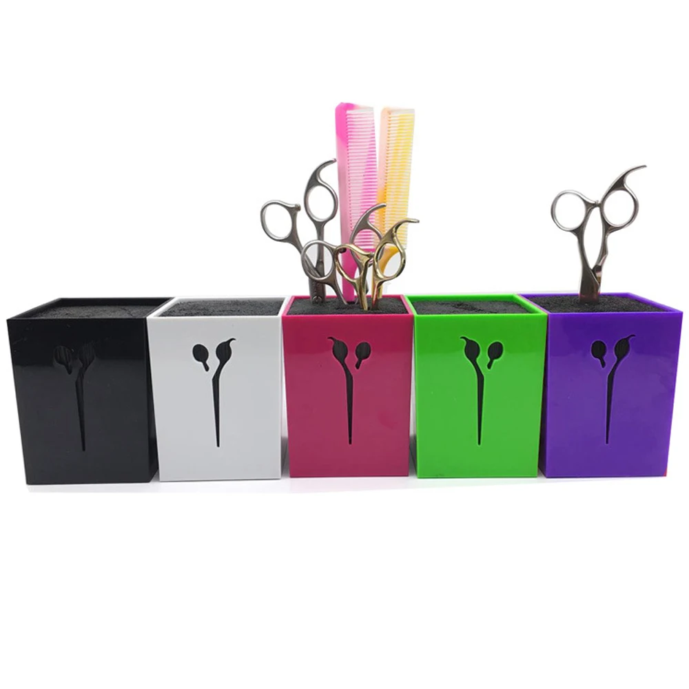 

1Pc Professional Hairdressing Scissors Holder Stand Case Salon Hair Clips Storage Box Pot Clips Scissors Socket For Barber Tools
