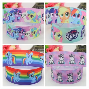 

DUWES 1.5'' Free shipping horse horsse unicorn rainbow printed grosgrain ribbon hairbow headwear party DIY decoration 38mm D680