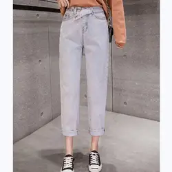JUJULAND 2019 весенняя одежда дамы Высокая талия женские Джинсы бойфренда с облегающим waistl джинсовые рваные джинсы женщина плюс размеры