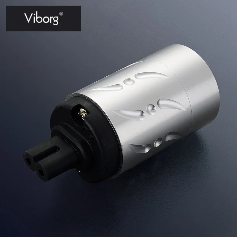 

Viborg 1PC '8' Type IEC Power Plugs Aluminous Shell Pure Copper HIFI Speaker Audio Connetor