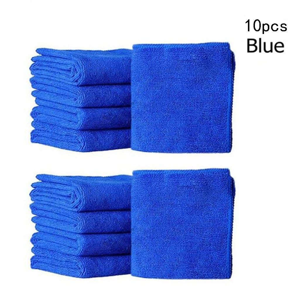 

10 Pcs Ultra Soft Microfiber Cotton Face Hand Car Washing Towel Microfiber Household Cleaning Towel Microfibre 25x25cm