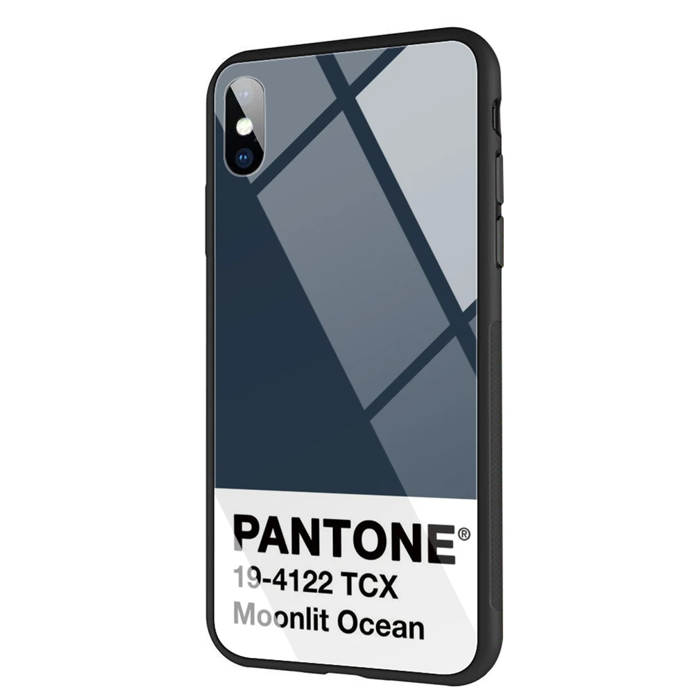 Lavaza Caliente Pantone Tempered glass TPU Case for iPhone XS Max XR X 8 7 6 6S Plus 5 5S SE - Color: TG1