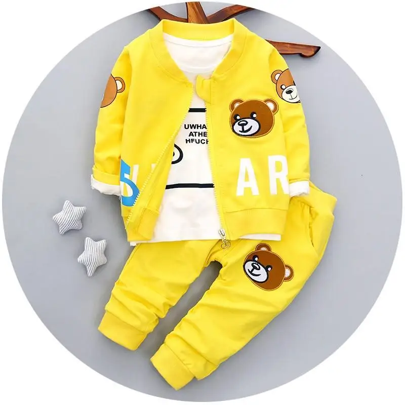 Комплект одежды для малышей 1-4 лет, демисезонная повседневная одежда для мальчиков и девочек, рубашки с длинными рукавами+ пальто+ штаны, детские костюмы из 3 предметов