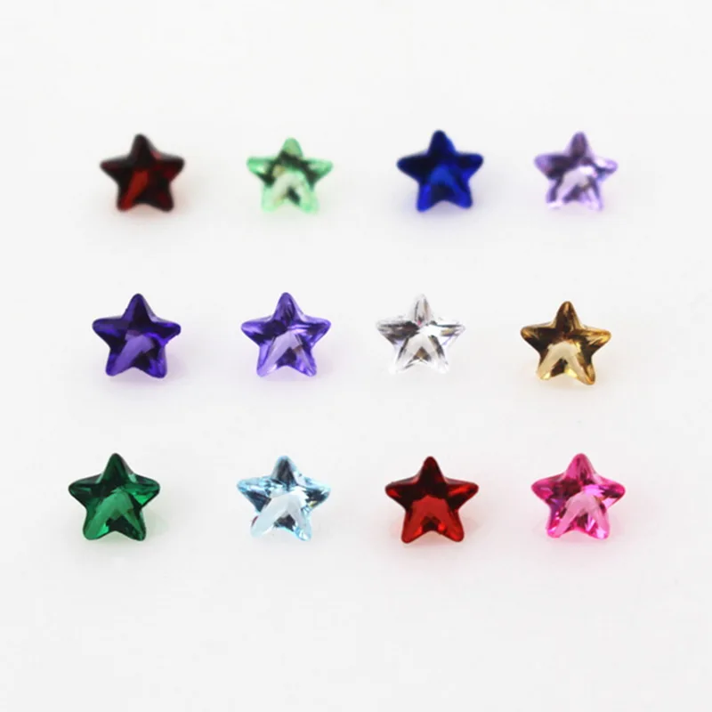 

New Arrival 120pcs Mix 12 Color Birthstone Crystal Star Floating Charms Living Resin Memory Lockets Pendants DIY Jewelry
