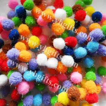 

1000PCS/LOT.2cm Glitter pompom,multicolor pom-pom,DIY accessories,Handmade toys,Craft material,Early educationalt oys,Wholesale