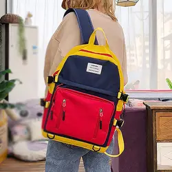Лоскутное пара Путешествия сумка с цветовым контрастом нейлон сумка студент повседневное рюкзак с карман для мобильного телефона Mochila Feminina