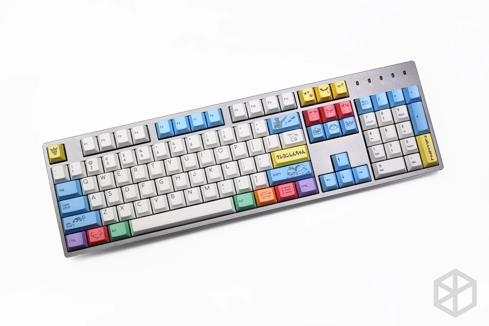  cherry profile Dye Sub Keycap Set PBT plastic Crayon Shin-chan for mechanical keyboard white blue g