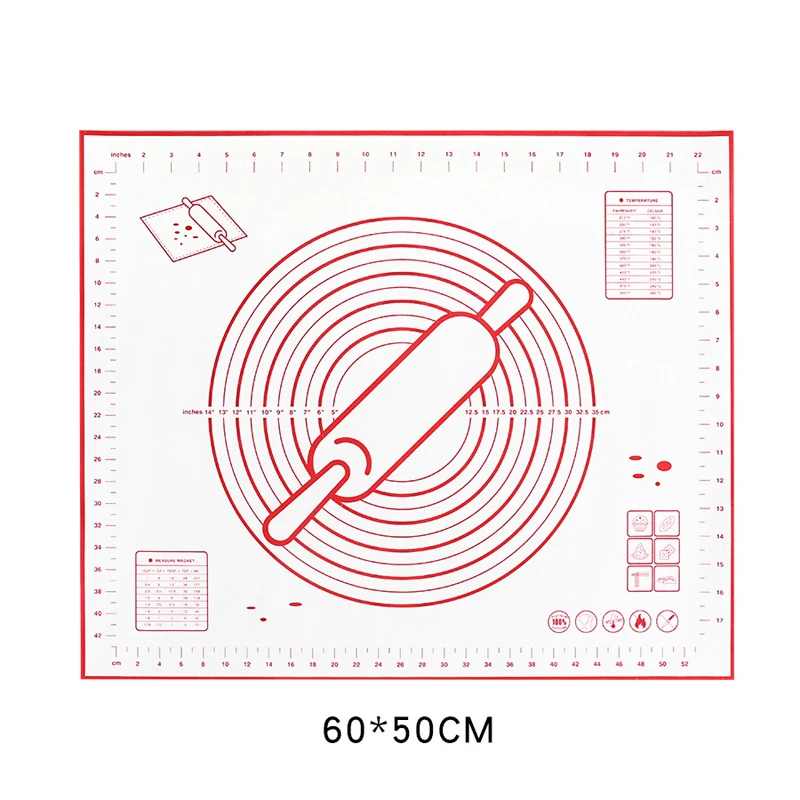 60*50 см, силиконовый коврик для выпечки, антипригарный коврик для замеса теста, раскатывающаяся шкала, коврик для приготовления теста, формы для выпечки, вкладыши, аксессуары для кухни