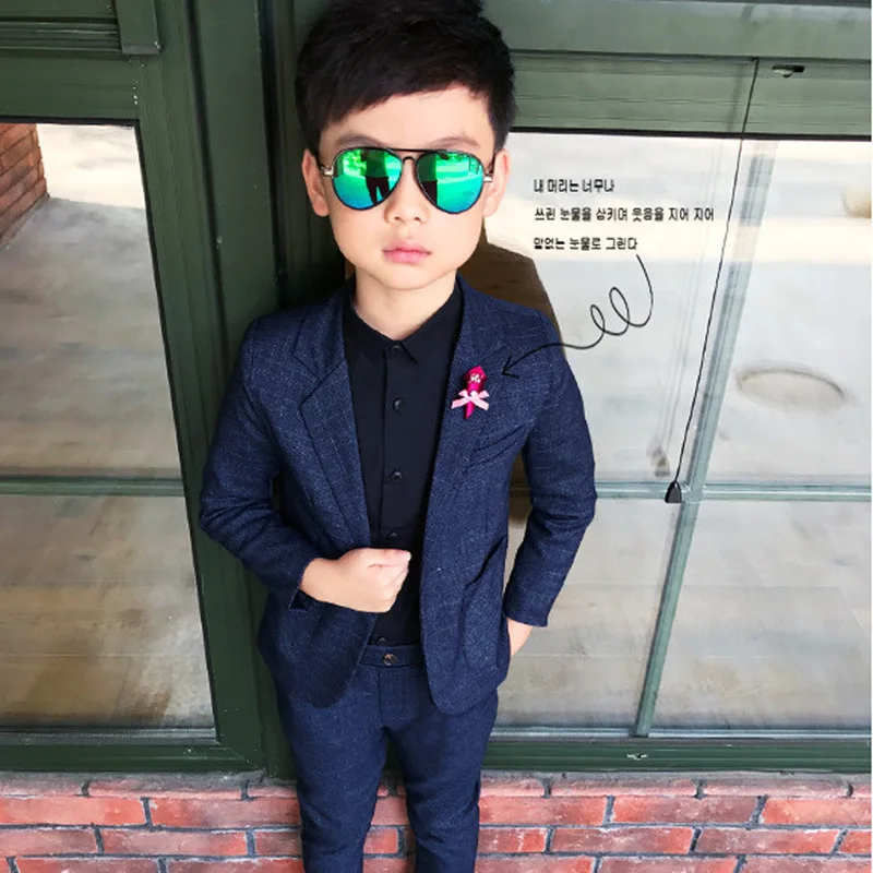 Online 2019 nuevos trajes para niños pequeños de otoño, trajes de Blazers, ropa, chaleco, camisa, pantalones, 3 uds, boda, fiesta Formal, ropa de abrigo para niños