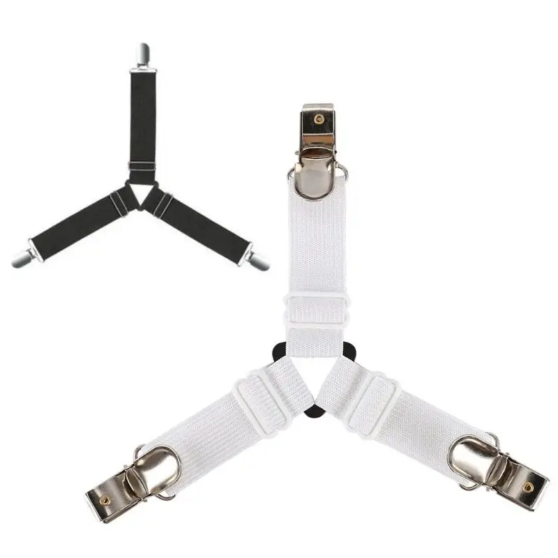 

8pcs Triangle Bed Sheet Mattress Holder Fastener Grippers Clips Suspender Straps Adjustable Bed/Fitted Sheet Straps