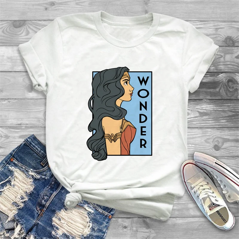 

2019 T shirt Women New wonder women Fashion printing Female harajuku short sleeve tops hipster Women's clothing tee