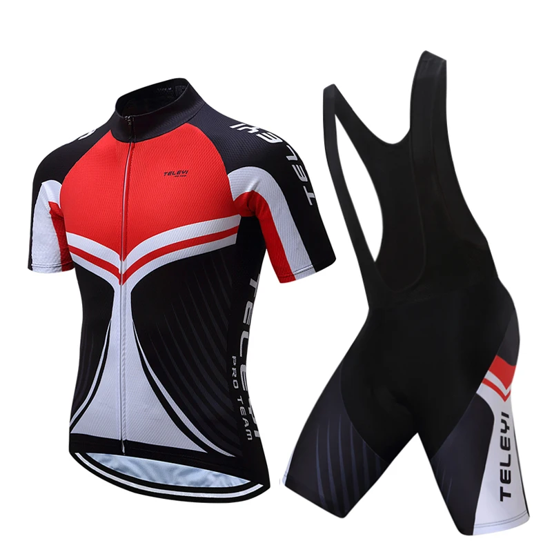 TELEYI 2019 Pro Team Man Cycling Clothing Set Male Short Sleeve Suit Cycle Dress Bicycle Jersey Bike Clothes Maillot Uniform Kit