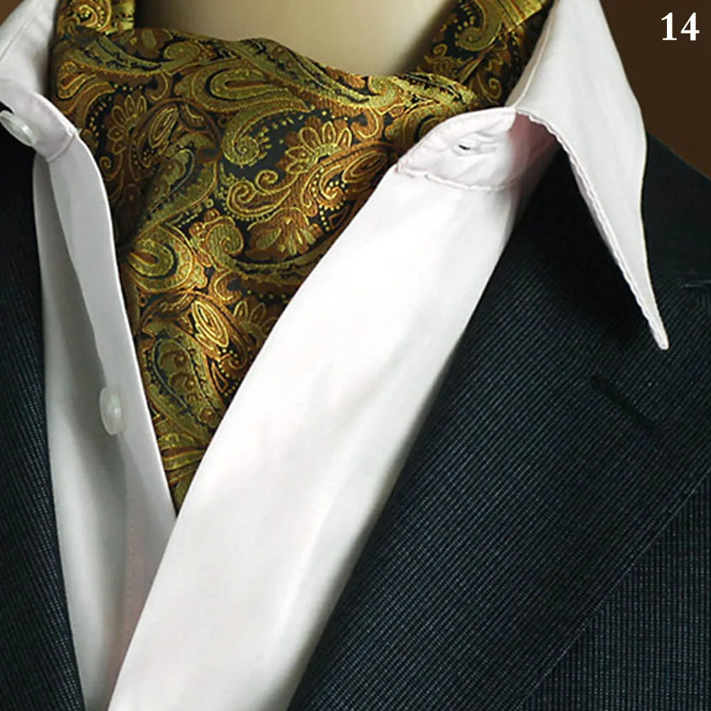 Мужской стильный галстук в горошек с узором пейсли и цветами, широкий галстук для свадебной вечеринки, шарф RSTIE0042 - Цвет: 14