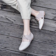 Женские лоферы на плоской подошве с квадратным носком; ручная работа; цвет серый, бежевый; винтажные кожаные повседневные удобные лоферы в стиле ретро с пряжкой; Туфли-оксфорды