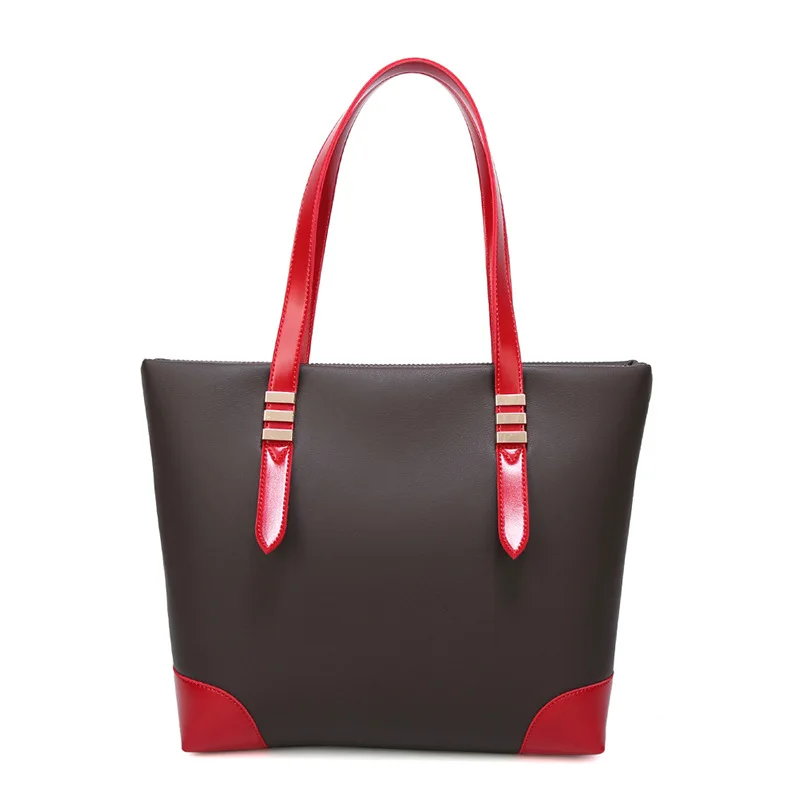 2019 جديد إمرأة حقائب خياطة اللون حقيبة كتف عالية قدرة Crossbody حقائب للنساء كبيرة أعلى-حقائب بيد