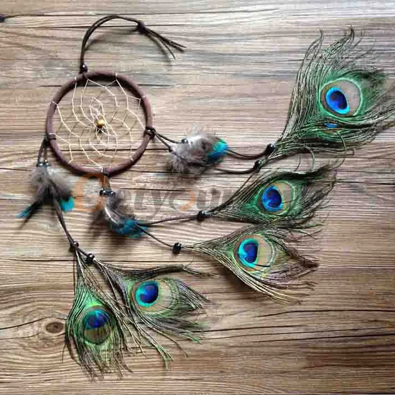 

Dream Catcher peacock feather wall hanging decoration ornament 22\\" Long