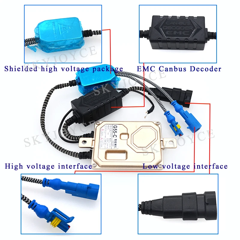 SKYJOYCE 12 В 55 Вт Canbus HID балласт высокое качество G55 Canbus HID балласт G55-C HID реактор для 55 Вт Автомобильная фара Canbus HID комплект