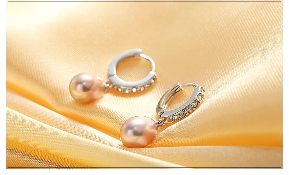 HENGSHENG 100% Genuine pearl jewelry natural pearl earrings cultured freshwater pearls, super deal earring women girl best gifts -