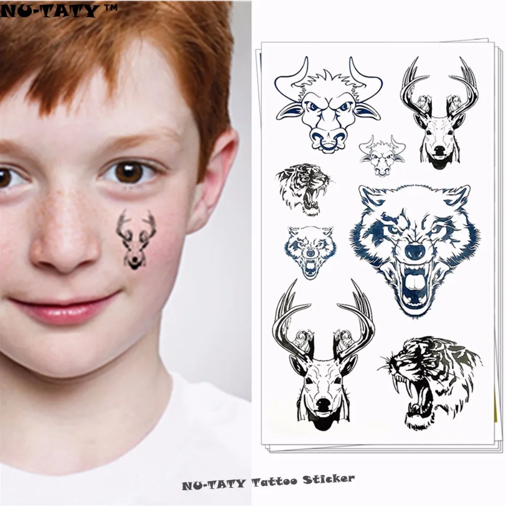 

Nu-TATY Child Temporary Body Art Wild Zoo Animal Flash Tattoo Sticker 10*17cm Waterproof painless Henna selfie tattoo stickers