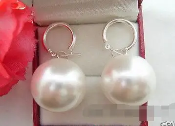 

Free Shipping >> Nice Huge 20mm Round china south sea white shell pearl earring