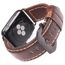Vintage Genuine Cow Leather Watchbands Dark Brown For Apple Watch Strap Watch Accessory 38mm 42mm crown key style cow leather necklace bronze dark brown