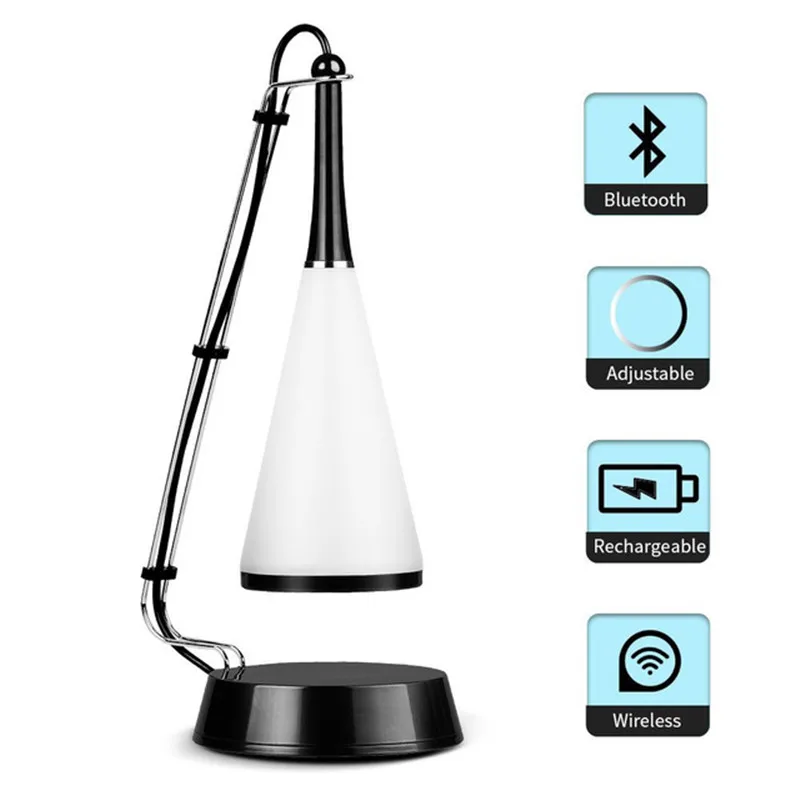 

USB Cable Rechargeable Cordless LED Table Lamp Modern Touch Control Bluetooth Speaker Dimmer Adjusted Audio Table Lampy Light