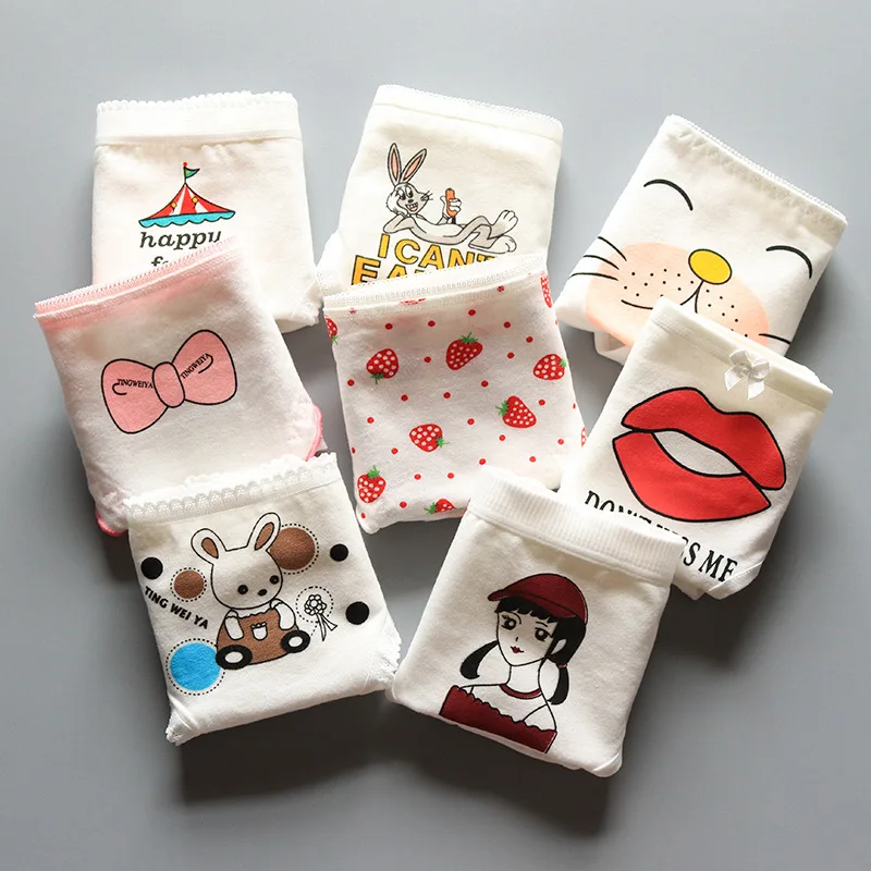

SP&CITY 5PCS Cartoon Sweet Cotton Underwear For Women Seamless Panties For Menstruation Soft Breathable Briefs Cute Lingerie