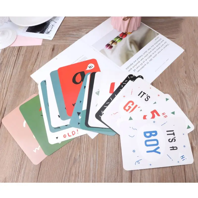 

20Pcs/Set For Memory Baby Pregnant Women Monthly Photograph Sticker Fun Month 1-12 Milestone Cards