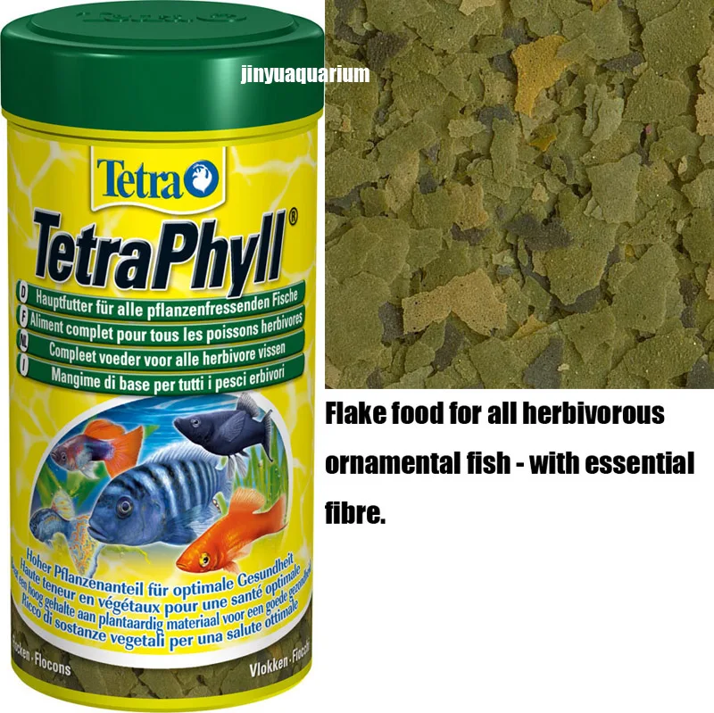 Tetra Phyll tropical fish food flakes 250ml 52g float on water canister