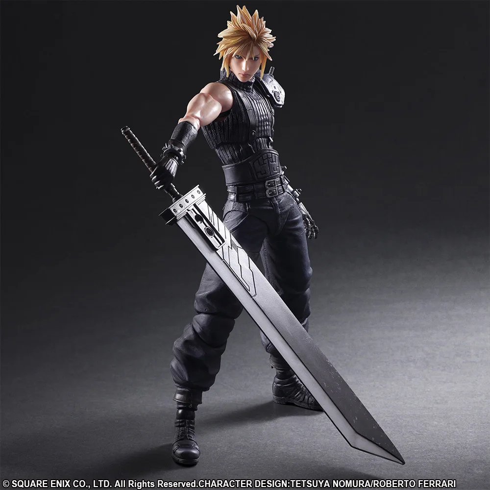 PLAY ARTS 27cm Final Fantasy VII Cloud Strife Edition 2 Action Figure Model Toys
