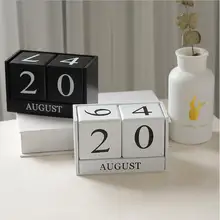 2020 Nortic Creative Manual Desk Calendario Pared Office Table Wood Calender Home Decorations Stationery Girls Birthday Gift(China)