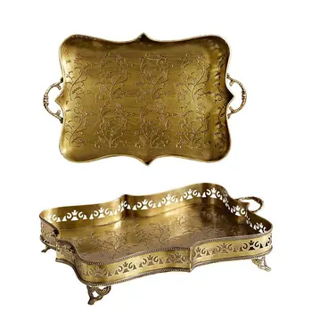 

High-level European style decorative copper tray luxury villa decoration crafts creative Home Furnishing