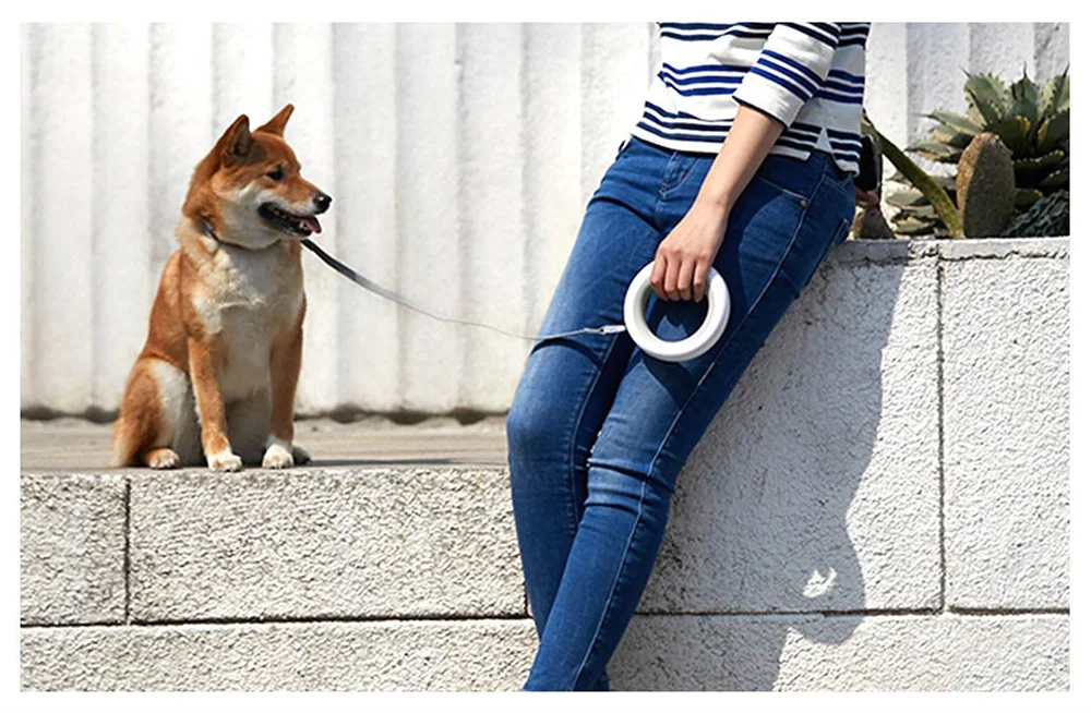 Xiaomi MOESTAR UFO 2,6 м выдвижной поводок для собак USB Перезаряжаемый светодиодный ночник 50 кг статическое натяжение поводок для собак pet Pup
