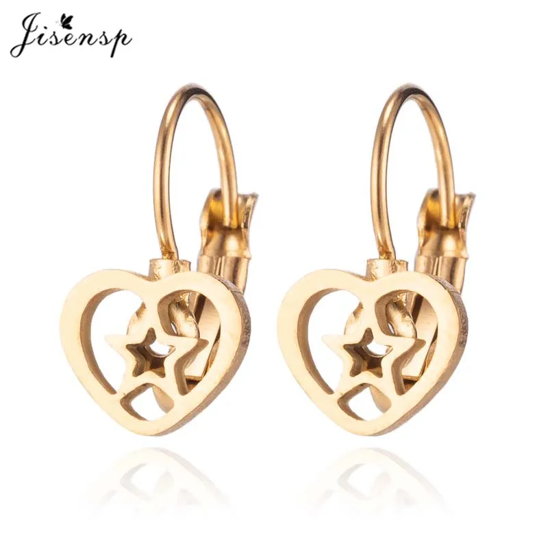 Jisensp Vintage Life Tree Stainless Steel Earrings Ethic Big Hoop Stud Earrings Fashion Jewelry for Women Girls Best Gift bijoux - Metal Color: GED216