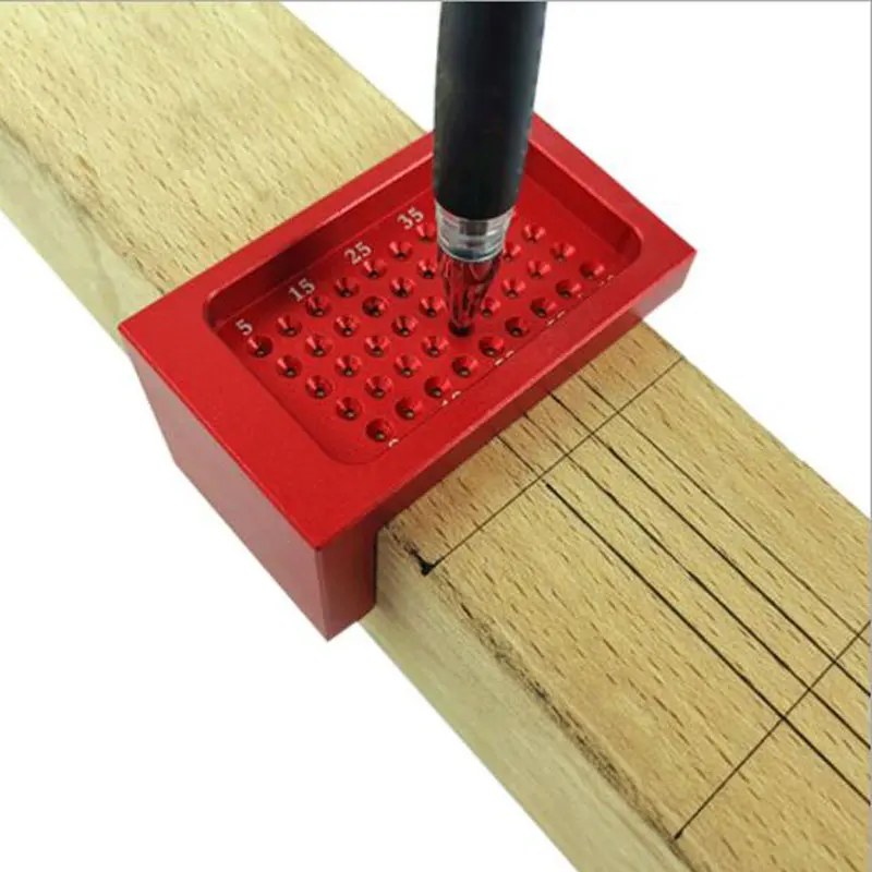 

50mm T-type Measuring Tool Scriber Mark Woodworking Hole Positioning Crossed Gauge Aluminum Alloy Ruler Measuring Woodworking
