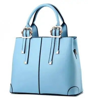 Новые сумки для женщин Элегантные классические модные дамские сумки в западном стиле однотонные желтые розовые зеленые красные сумки L8-361 - Цвет: Небесно-голубой