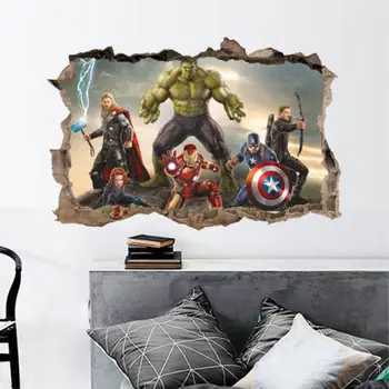 

3D Art Decal Home Vinyl Removable Decor The Avenger Hulk Wall Mural Stickers