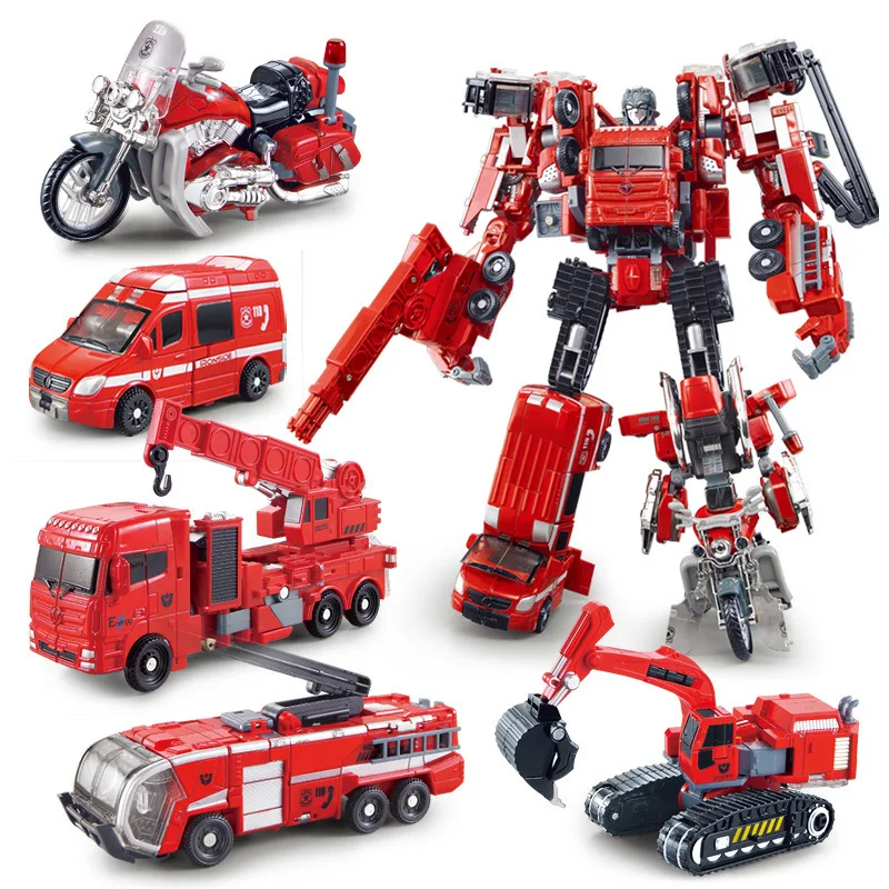 

Weijiang 5 In 1 Transformation Toy Plastic and Matel Model Anime Figure Engineering Car Brinquedos Toy For Kid Birthday Gift Toy