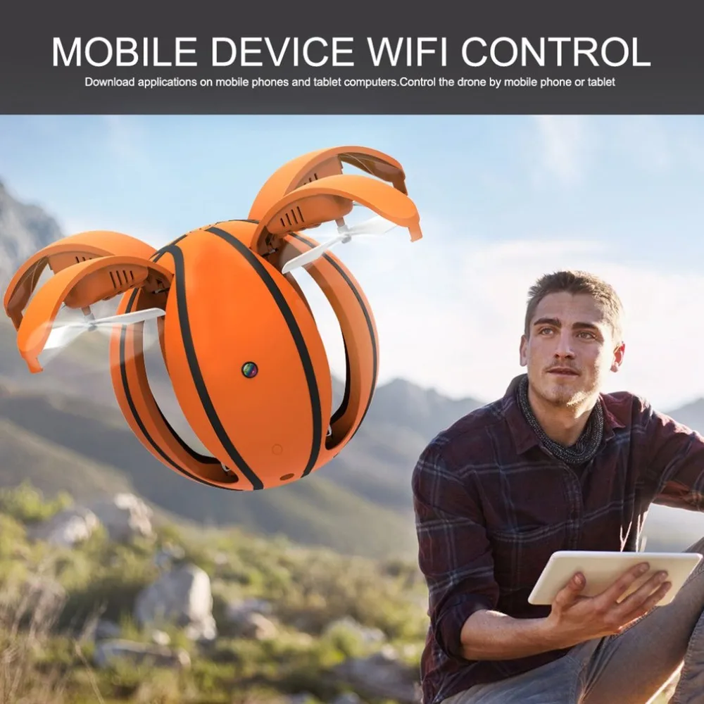 

X45-1 RC Drone Camera 720P 2.4Ghz Wifi FPV Foldable Basketball Plane Altitude Hold Headless Mode G-sensor Quadcopter Aircraft