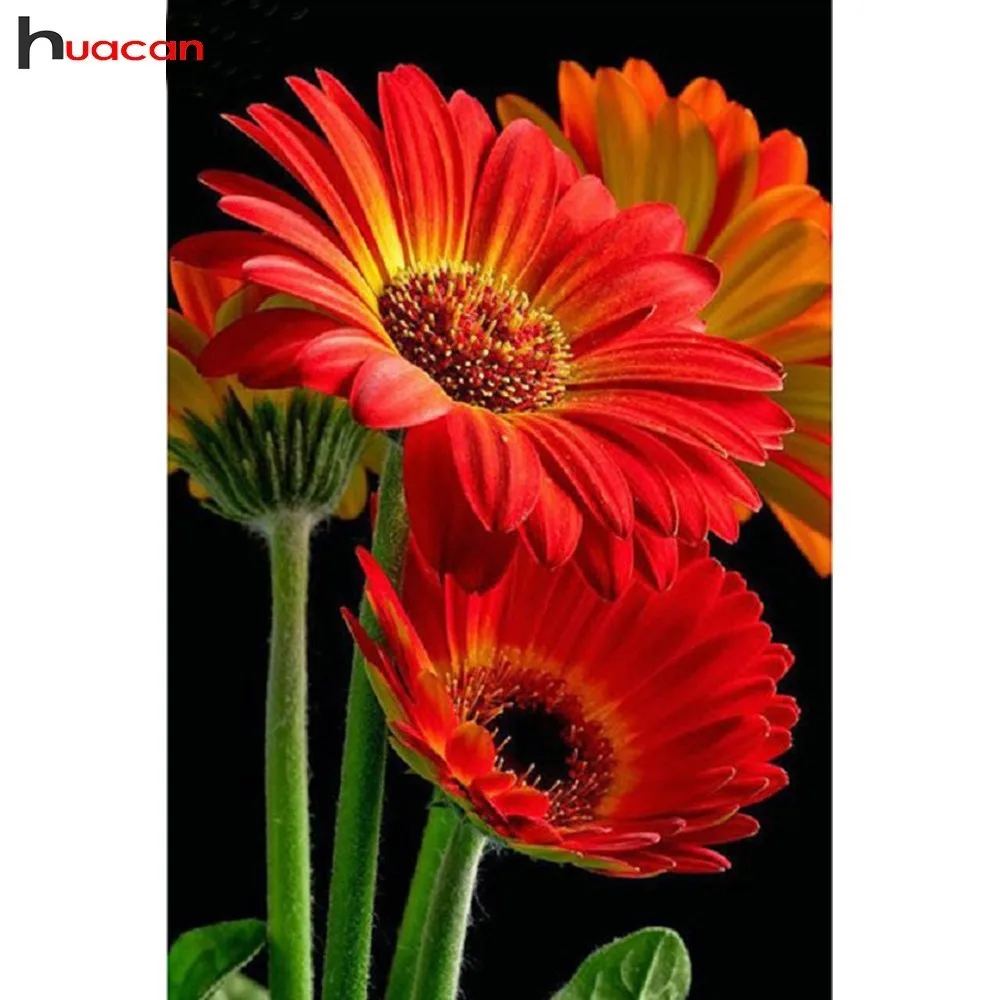 

HUACAN 5D DIY Diamond Painting Flowers Mosaic Rhinestone Diamond Embroidery Cross Stitch Daisy Factory Direct Home Decor