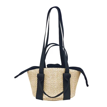 

ICON new women pastoral wind grass woven bag woven bag braided basket bag shoulder handbag ladies wrist bag