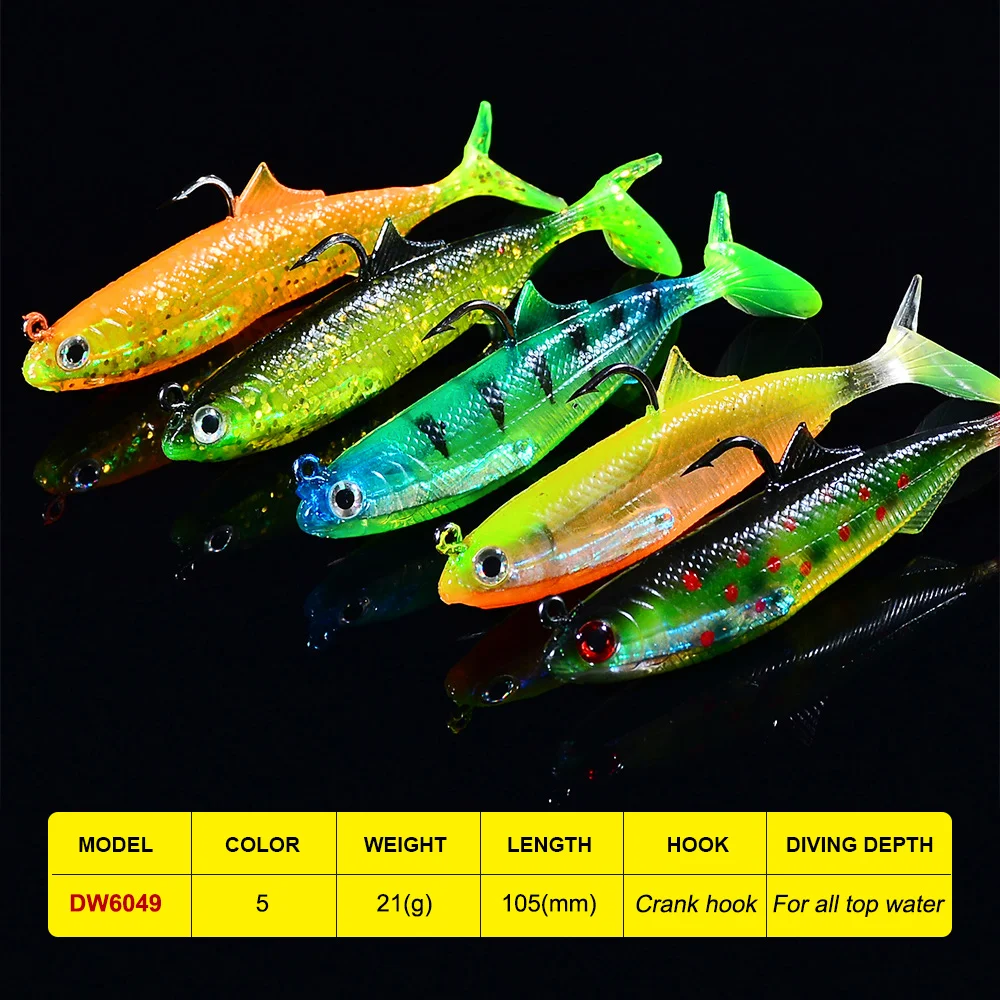 

Jig T Fishing 1Pc Silicone FLYBASS Soft Bait 21.03G Attraction Vibrating With Tail 10.5CM Fishing Soft Lure Whopper Soft Lure