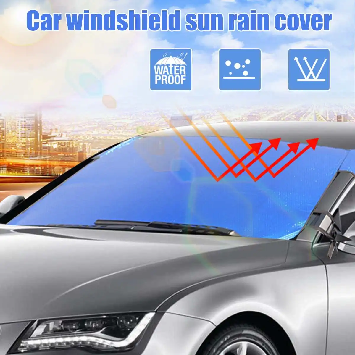Универсальные складные автомобильные экраны для окон Защита от солнца против пригорания, защита от ветра, защита от ветра, Солнцезащитная Накладка для машины для внедорожника