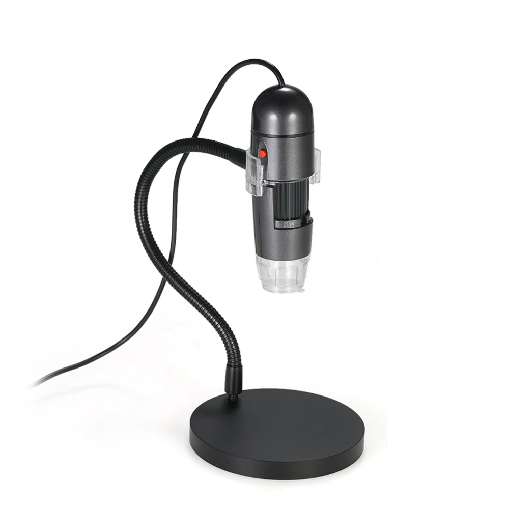 

Portable Digital Microscope 8LED Digital Zoom Magnifier with Holder 25X-600X Magnification 4-50cm Focus T03L Microscope