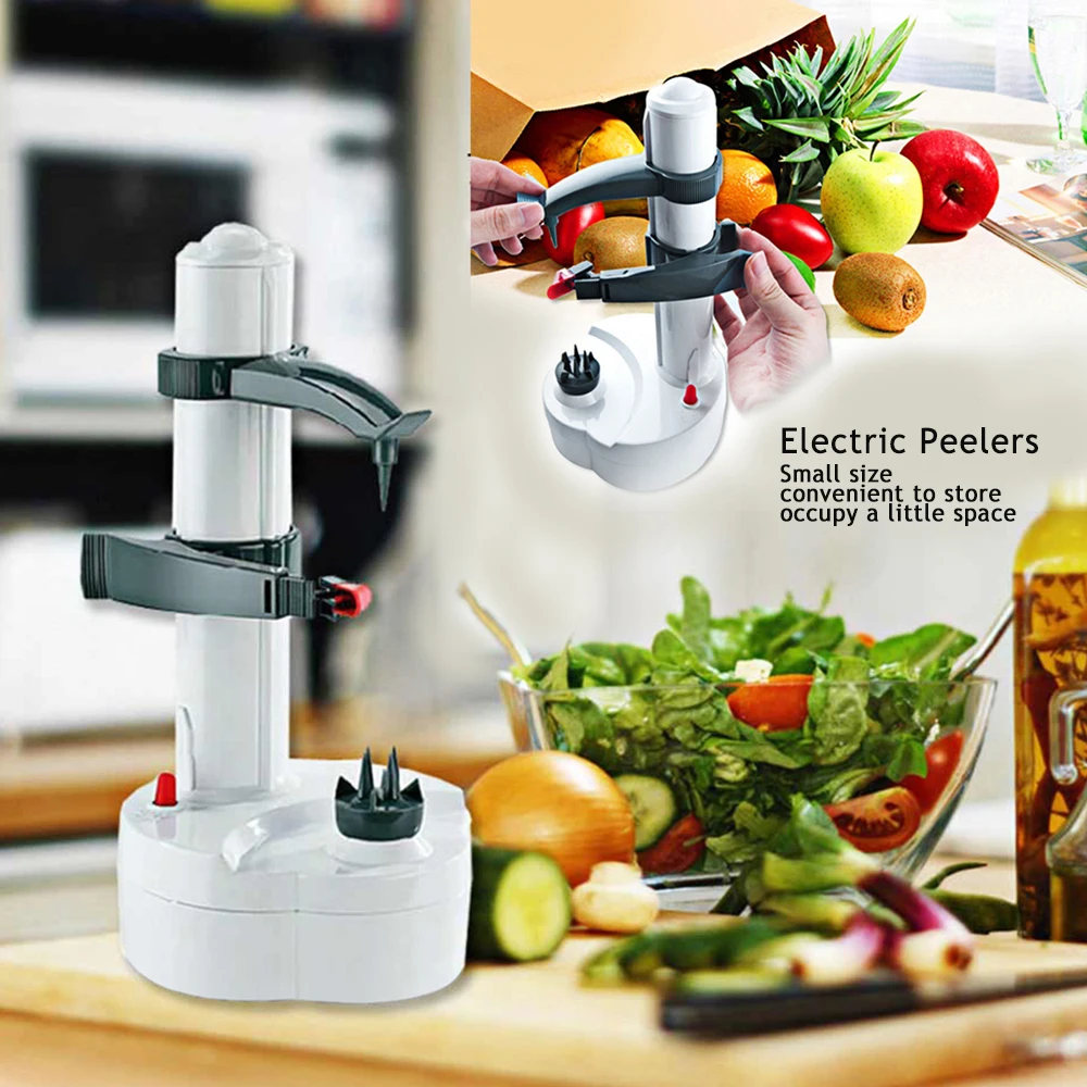 

Automatic Electric Peeler Fruit Peeler Stainless Steel Kitchen Tool 2 Spare Peeling Multifunction Potato Peeler Parer Vegetable