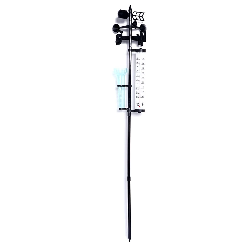 

Garden Outdoor Weather Station Meteorological Measurer Vane Tool Wind Rain Gauge #Aug.26