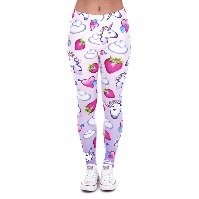 FCCEXIO الماركات جديد النساء طماق يونيكورن و الوردي الحب 3D طباعة Leggins اللياقة البدنية يغطي الرجل مثير ضئيلة عالية الخصر امرأة سراويل صيفية